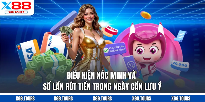 Điều kiện xác minh và số lần rút tiền trong ngày cần lưu ý